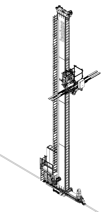 Scalable single-column pallet stacker crane