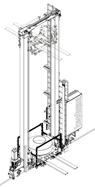 Double-column stacker crane for tires